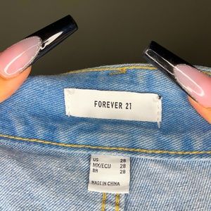 Forever 21 baggy denim ripped jeans